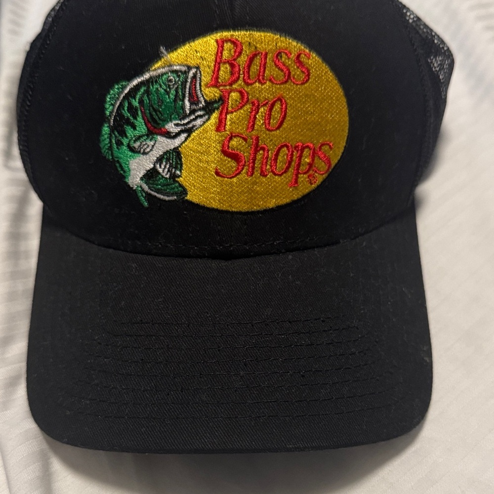 Bass Pro Shops Black Cap with Gold and Green Logo